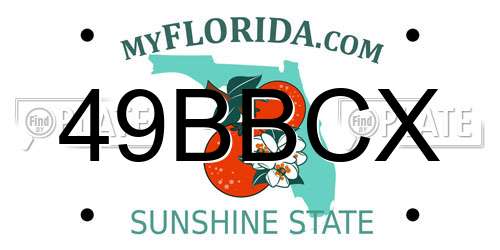 49BBCX Florida License Plate