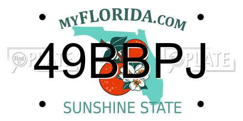 49BBPJ Florida License Plate