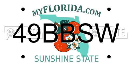 49BBSW Florida License Plate