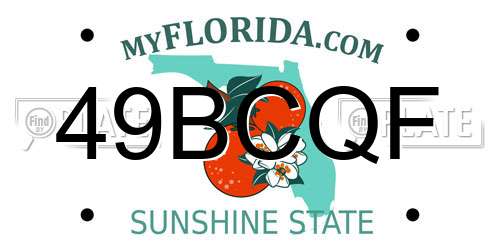 49BCQF Florida License Plate