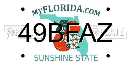 49BFAZ Florida License Plate