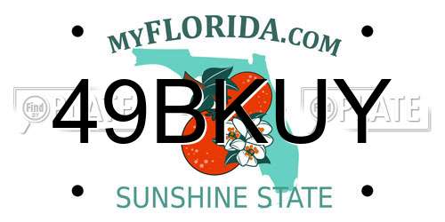 49BKUY Florida License Plate