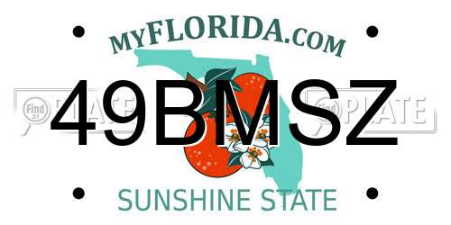 49BMSZ Florida License Plate