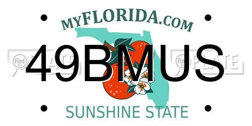 49BMUS Florida License Plate