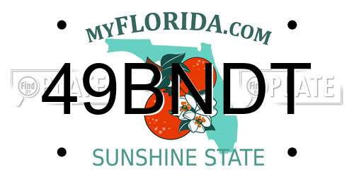 49BNDT Florida License Plate