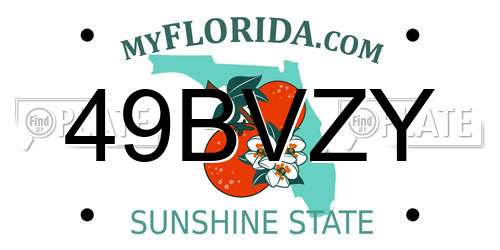 49BVZY Florida License Plate