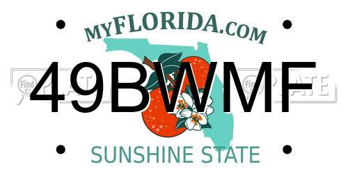 49BWMF Florida License Plate
