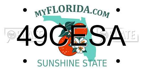 49CESA Florida License Plate