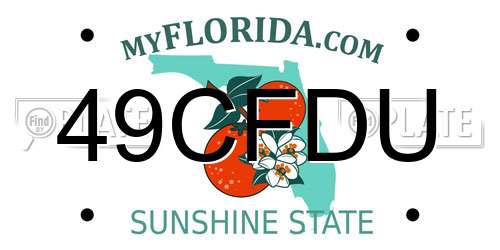 49CFDU Florida License Plate