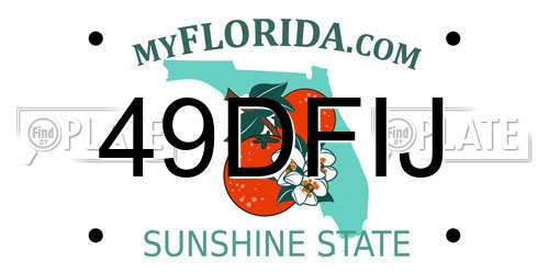49DFIJ Florida License Plate