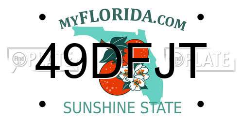49DFJT Florida License Plate
