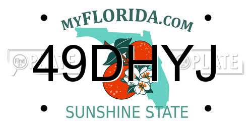 49DHYJ Florida License Plate