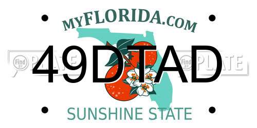 49DTAD Florida License Plate