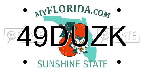 49DUZK Florida License Plate