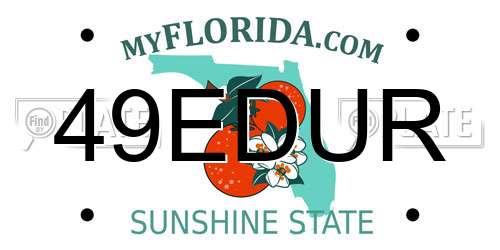 49EDUR Florida License Plate