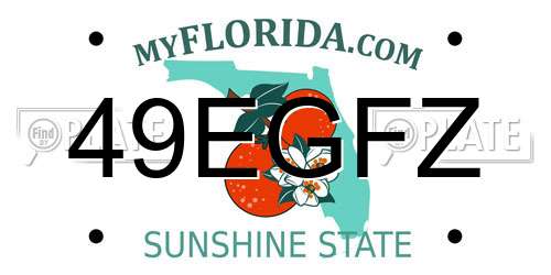 49EGFZ Florida License Plate