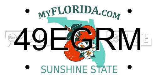 49EGRM Florida License Plate