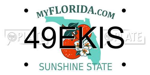 49EKIS Florida License Plate