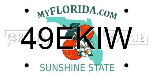49EKIW Florida License Plate