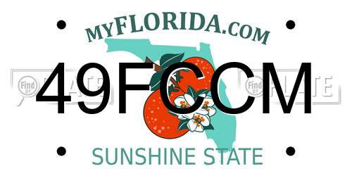 49FCCM Florida License Plate