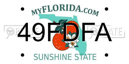 49FDFA Florida License Plate