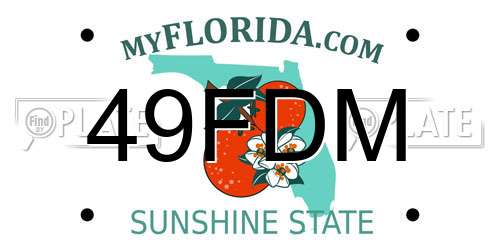 49FDM Florida License Plate