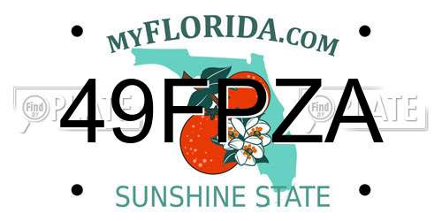 49FPZA Florida License Plate