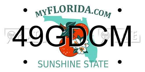 49GDCM Florida License Plate