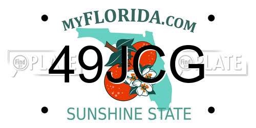 49JCG Florida License Plate