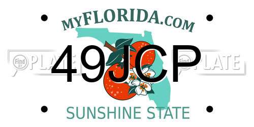 49JCP Florida License Plate