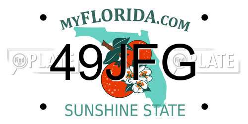 49JFG Florida License Plate