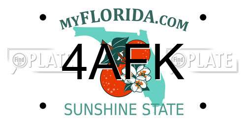 4AFK Florida License Plate