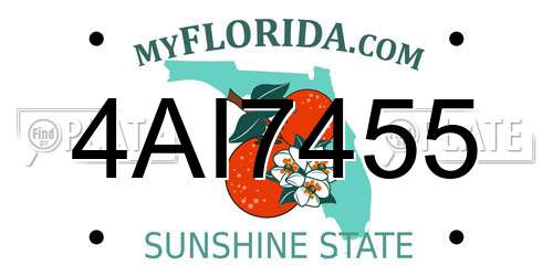 4AI7455 Florida License Plate