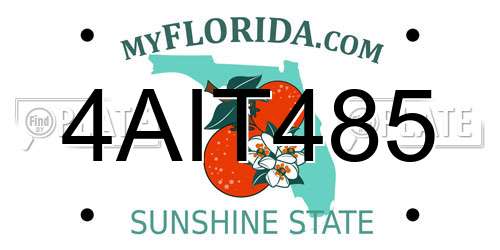 4AIT485 Florida License Plate