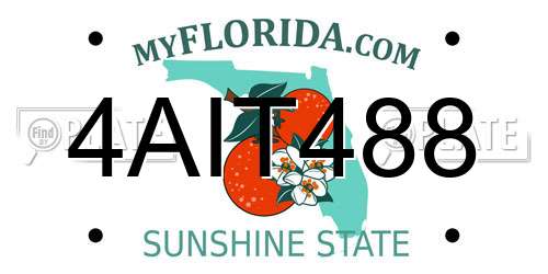 4AIT488 Florida License Plate