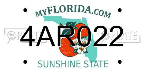 4AR022 Florida License Plate