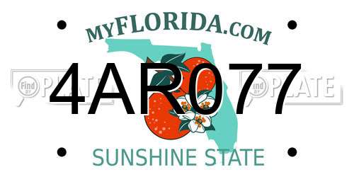 4AR077 Florida License Plate