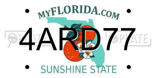 4ARD77 Florida License Plate