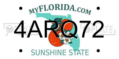 4ARQ72 Florida License Plate