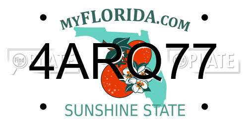 4ARQ77 Florida License Plate