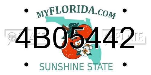 4B05442 Florida License Plate