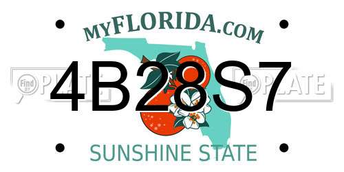 4B28S7 Florida License Plate