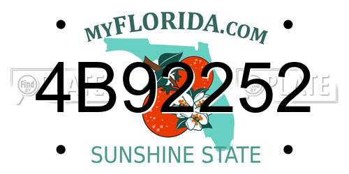 4B92252 Florida License Plate