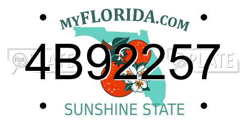 4B92257 Florida License Plate