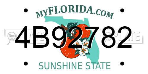 4B92782 Florida License Plate