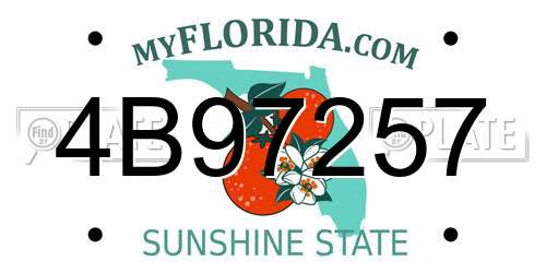4B97257 Florida License Plate