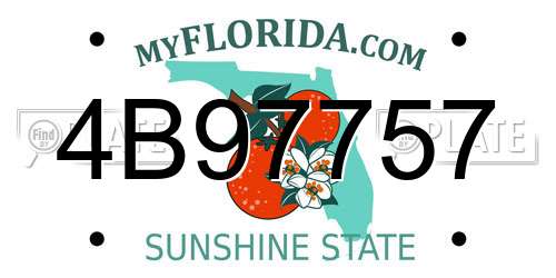4B97757 Florida License Plate