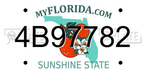 4B97782 Florida License Plate