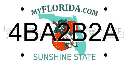 4BA2B2A Florida License Plate