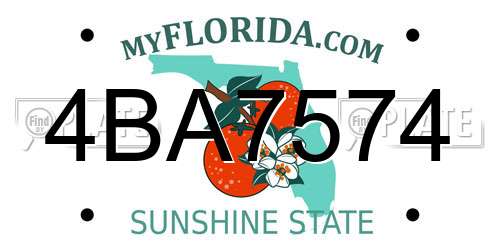 4BA7574 Florida License Plate